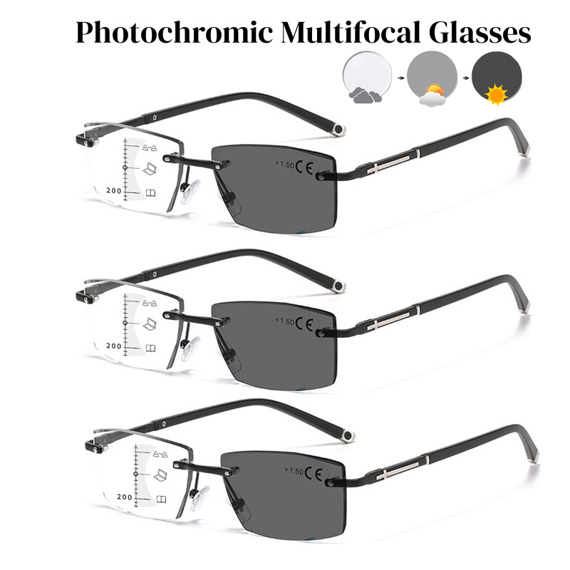 Vintage Fashion Definition - Gafas de lectura fotocromáticas sin montura