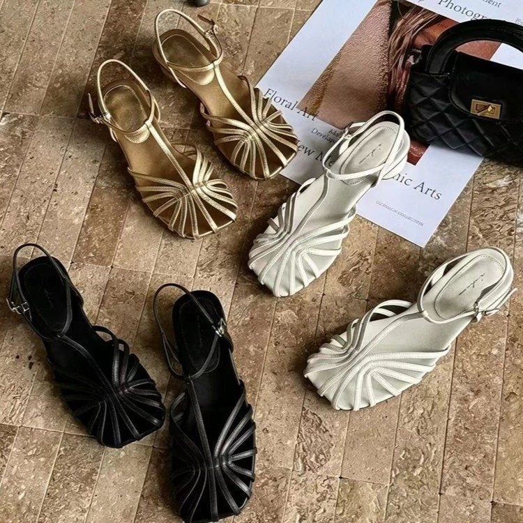 Sandalias de tacón bajo estilo - Vintage Fashion Heels reseña y precio