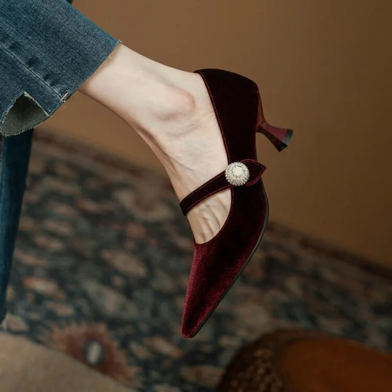 Zapatos Mary Jane con punta pu - Vintage Fashion Heels reseña y precio