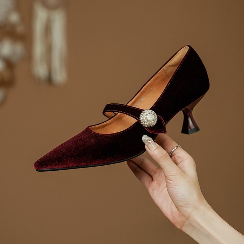 Zapatos Mary Jane con punta pu - Vintage Fashion Heels reseña y precio